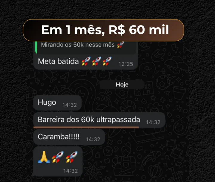 Em 1 mês, R$ 60 mil